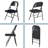 30'' Metal Folding Chair Steackable Foldable Back Chairs, Set Of 4-1407057856