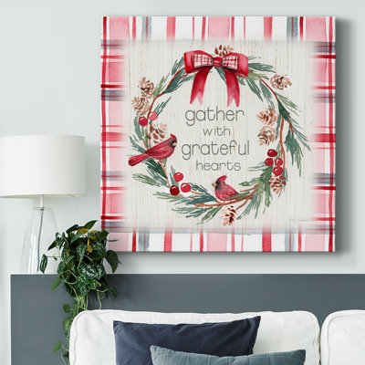 Gather Plaid Cardinal Wreath