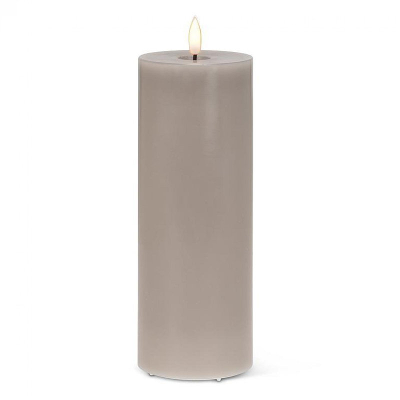 Bougie à DEL sans flamme, 8 po x 3 po sans flamme, Gris