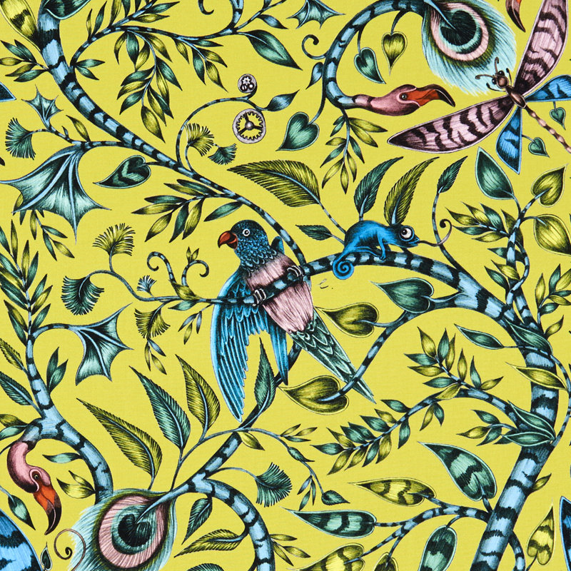 Animalia Rousseau Fabric, Lime