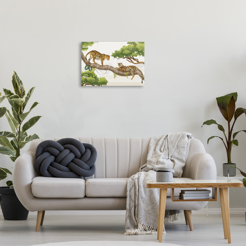 «Leopards Prowling on Branch» par Lucca Shappard, H 16 po x l 24 po