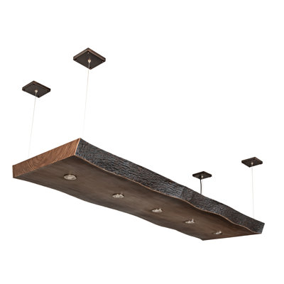 Luminaire suspendu carré / rectangulaire pour îlot de cuisine 5 lumières Live Edge