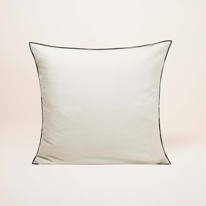 Carlina 100% Linen Button Pillow Protector, Square, Light Beige
