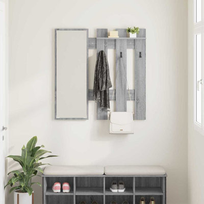 Wall-Mounted Coat Rack With Mirror 100 X 10 X 100 Cm