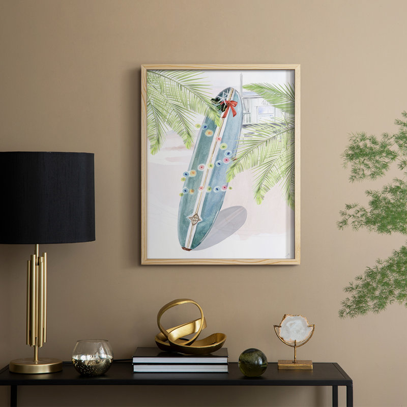 «So Cali Christmas Collection B», reproduction encadrée - bois massif, Naturel, H 30 po x l 24 po