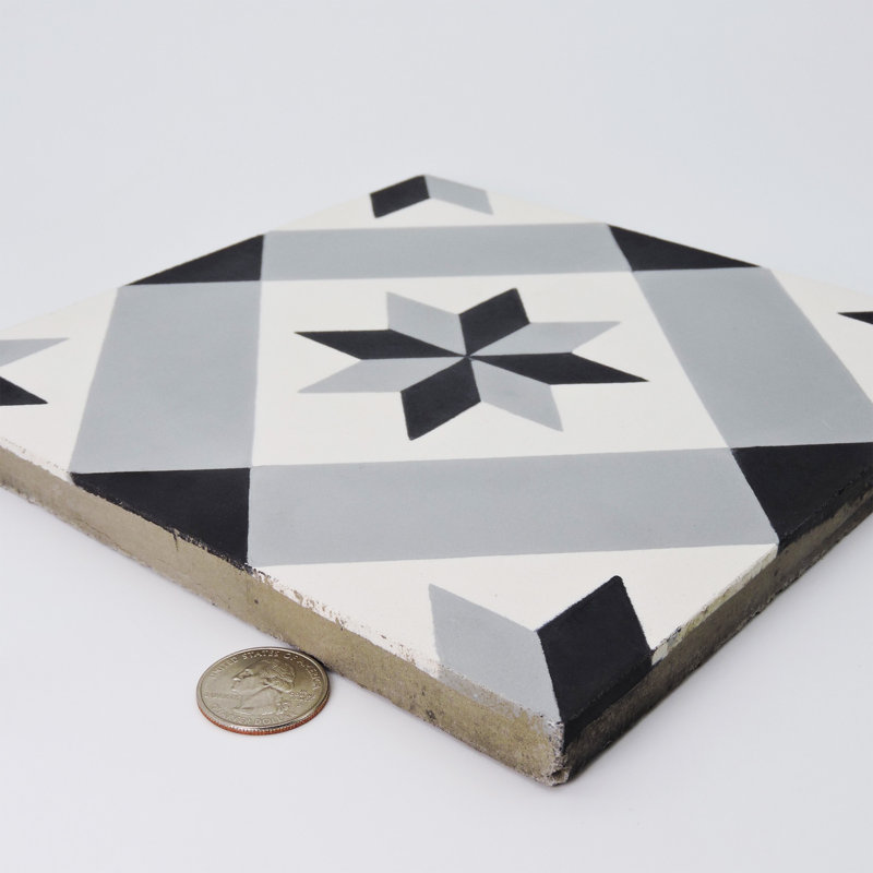 Kotoubia 8" x 8" Cement Patterned Wall & Floor Tile