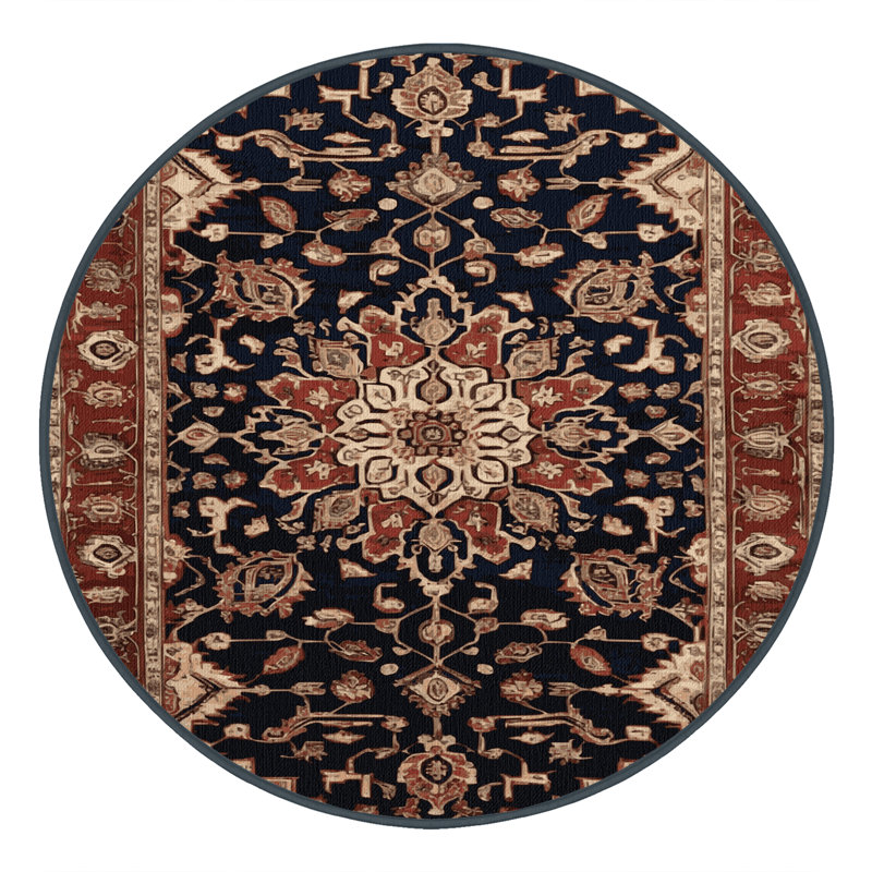 Tapis brun lavable à la machine, Rond 6 pi