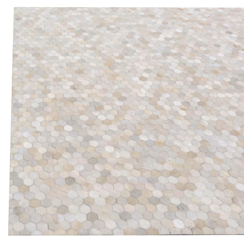 Mosaic Hand Woven Cowhide Geometric Area Rug