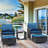 5 Pieces Wicker Patio sofa Set with Ottomans and coffee table-1129842340