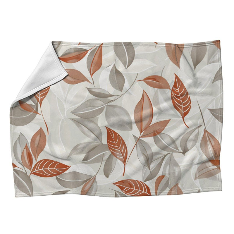 Botanical Cool Motif Machine Printed Throw Blanket, 60" W x 80" L