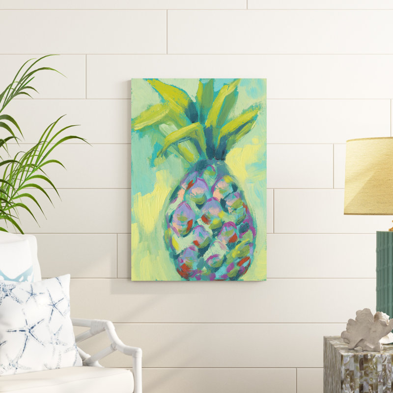 «Vibrant Pineapple I», peinture sur toile, H 36 po x l 24 po