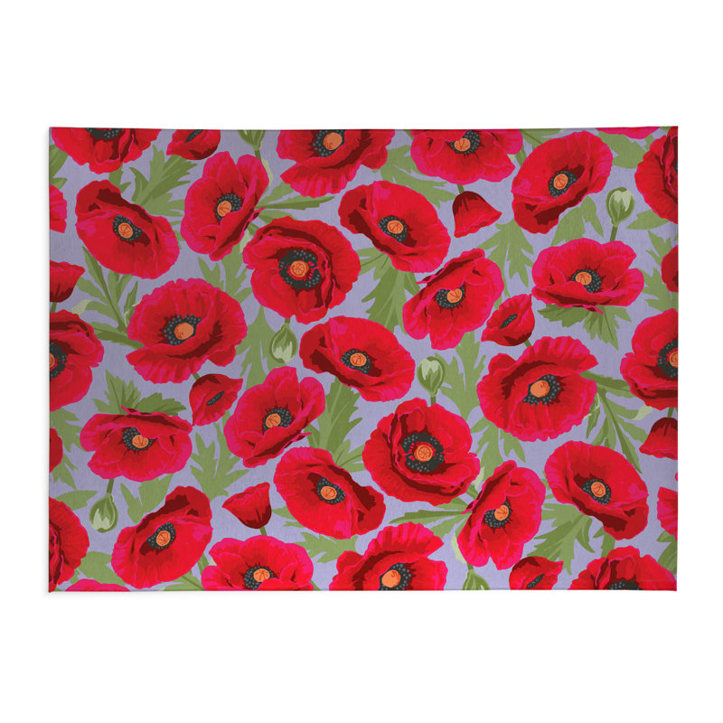 Poppie Soft Step Outdoor Area Rug, Periwinkle, Rectangle 7' x 5'