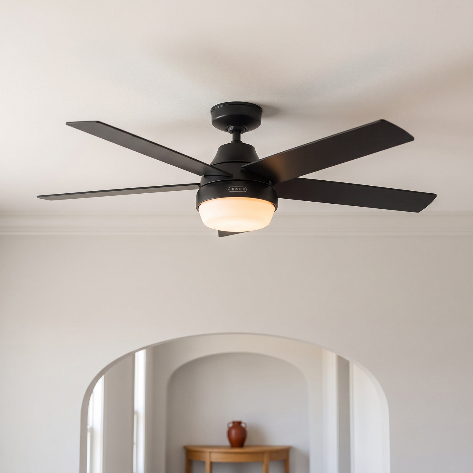 Aerodyne 52" Smart Ceiling Fan with LED Light Kit, Matte Black