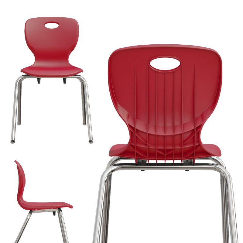 Chaise d'étudiant empilable Classic, Rouge, 14"
