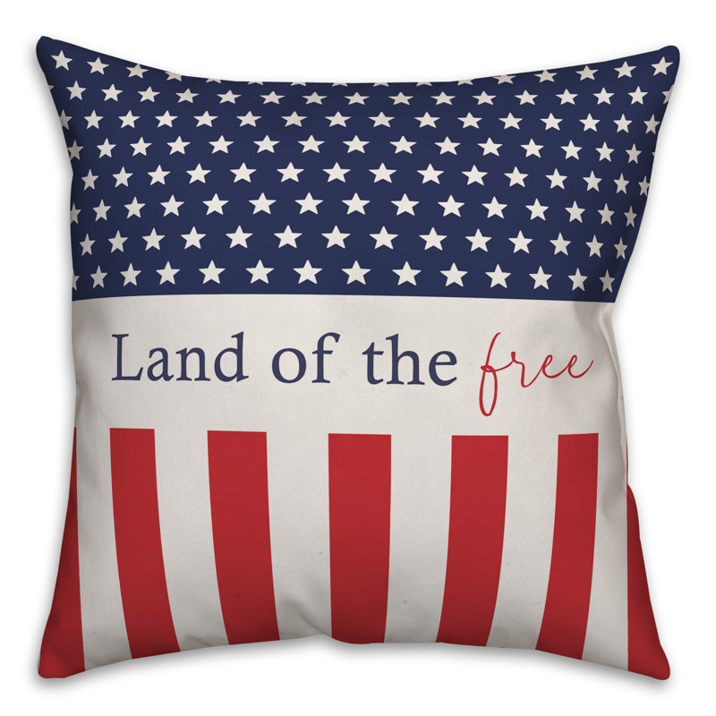  Housse de coussin Land of the Free Stars and Stripes, 20 po x 20 po, polyester