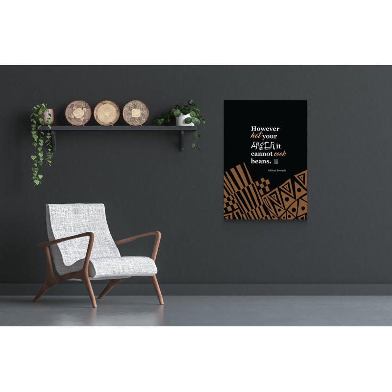 Chibu " However Hot Your Anger ", Black Framed, 20" H x 30" W x 3" D