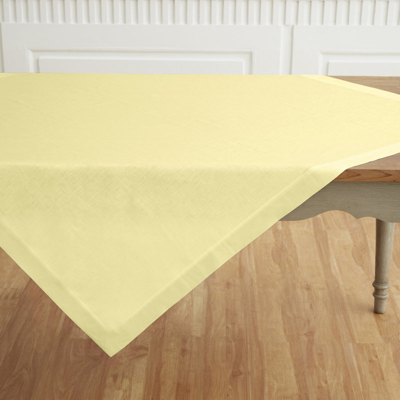 Fete - 100% Pure Linen Table Throw, Yellow, Solid Color