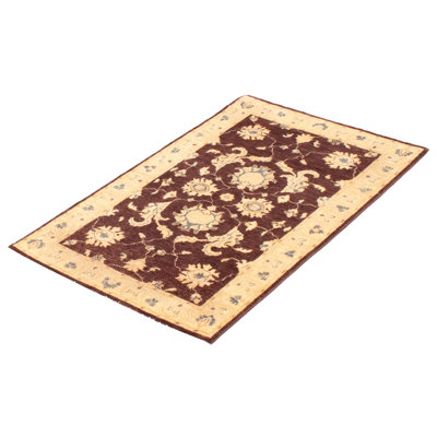 Tapis brun foncé Peshawar Oushak 3 pi 1 po x 5 pi 0 po