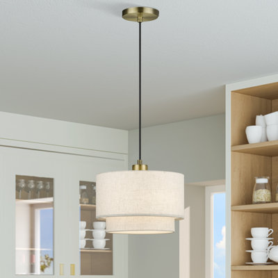 Aselin 1 Light Antique Brass Pendant