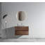 Meuble-lavabo mural en noyer de 30 po avec lavabo en céramique avec trois trous de robinet, grand meuble-lavabo flottant de rangement pour salle de bain moderne, lavabo une pièce sans drain, pré-assemblé