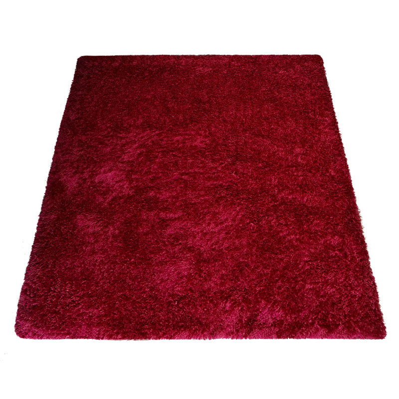 HAND TUFTED SHAG POLYESTER ECO-FRIENDLY AREA RUGS - Rectagle | Dark Pink | Solid Design | Area Rugs for living room, Bedroom