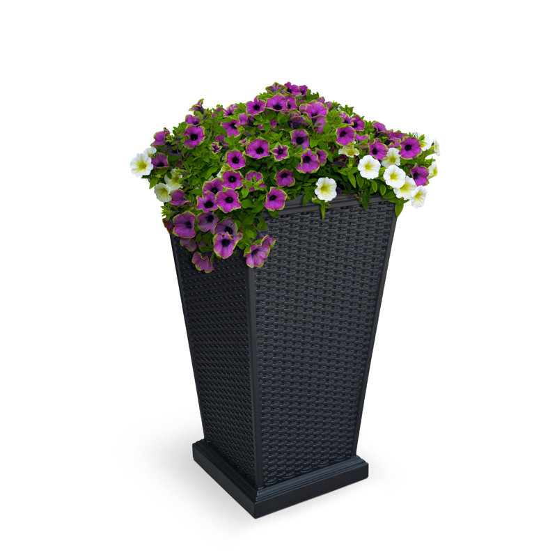 28" H Resin Indoor/Outdoor Planter, Black