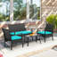 Ensemble de conversation en osier / rotin pour 4 personnes avec coussins Shippensburg-733858355