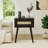 Natural Rattan Wooden Nightstand, Bedside Table for Bedroom Storage(Black)-1974328623