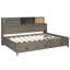 Lit de jour gris avec design en bois, tiroirs de rangement, panneau souple supérieur et douilles à technologie pour bois, avec 3 tablettes, gadgets mobiles de chargement intégrés-900071164