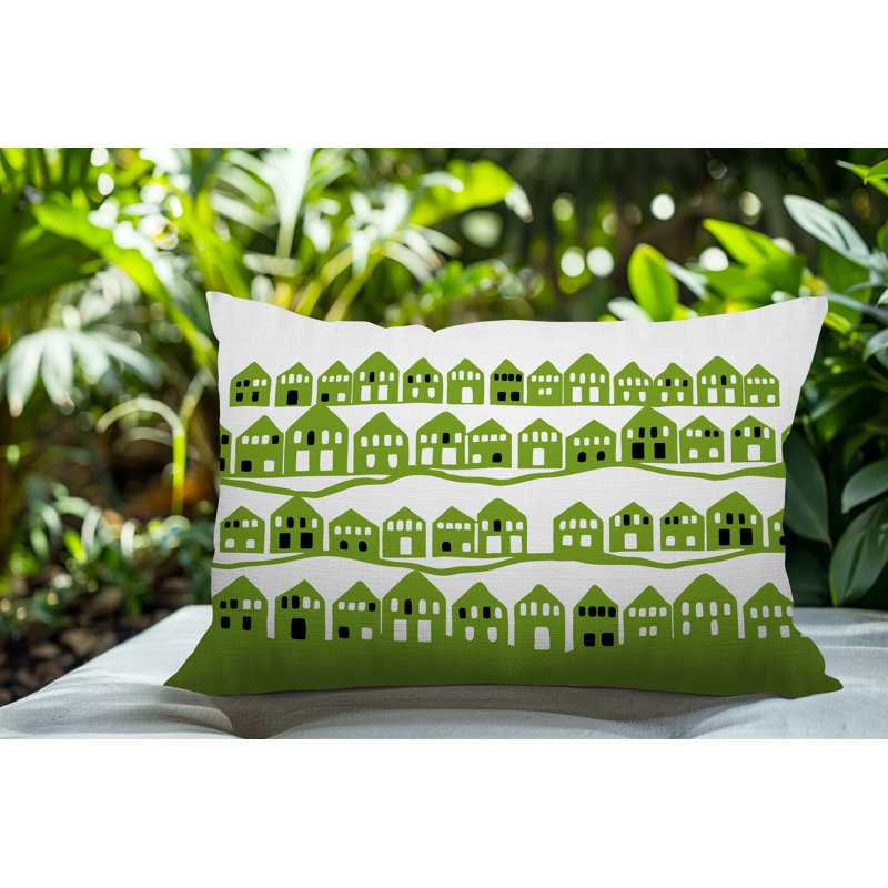 Coussin rectangulaire intérieur / extérieur Amiro, Chartreuse, Rectangle H 14 po x l 20 po