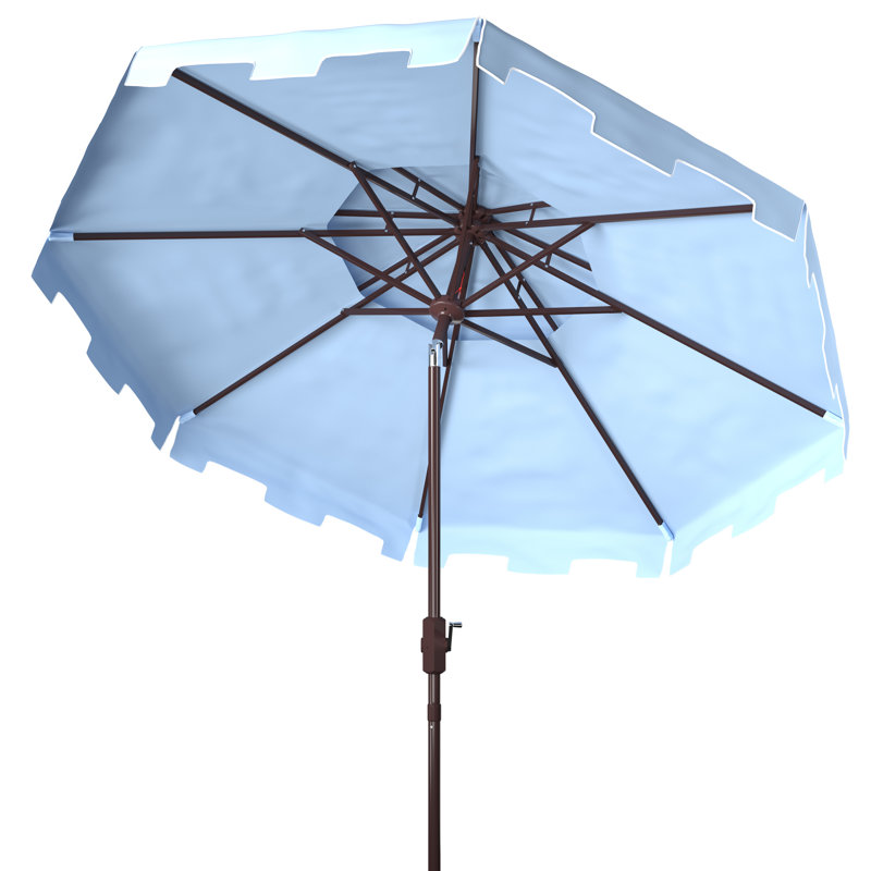 Parasol de plage 8,5 pi Towerside, Bleu pastel / Blanc