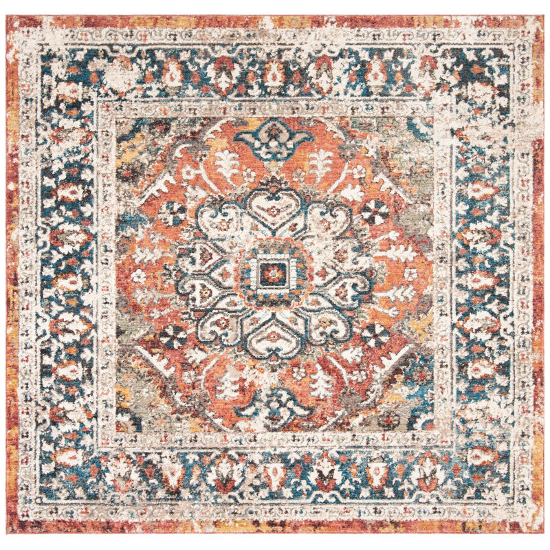 Tapis orange Cooksey, Carré 6 pi 7 po