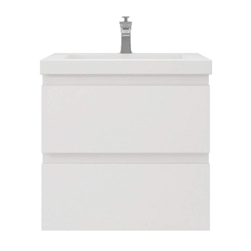 Aylanna Single Bathroom Vanity with Acrylic Top, Hight Gloss White