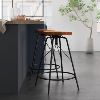 Ashburn Swivel Counter Stool with Metal Frame