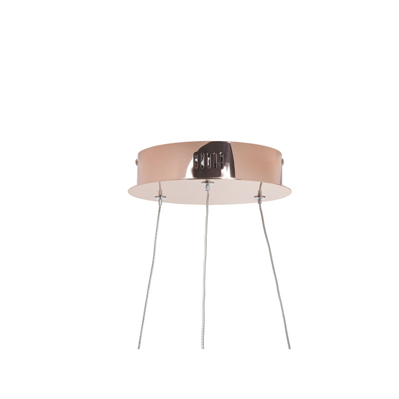 Rushin 1 - Light LED Crystal Pendant, Rose Gold, 100 cm H x 50 cm W x 50 cm D