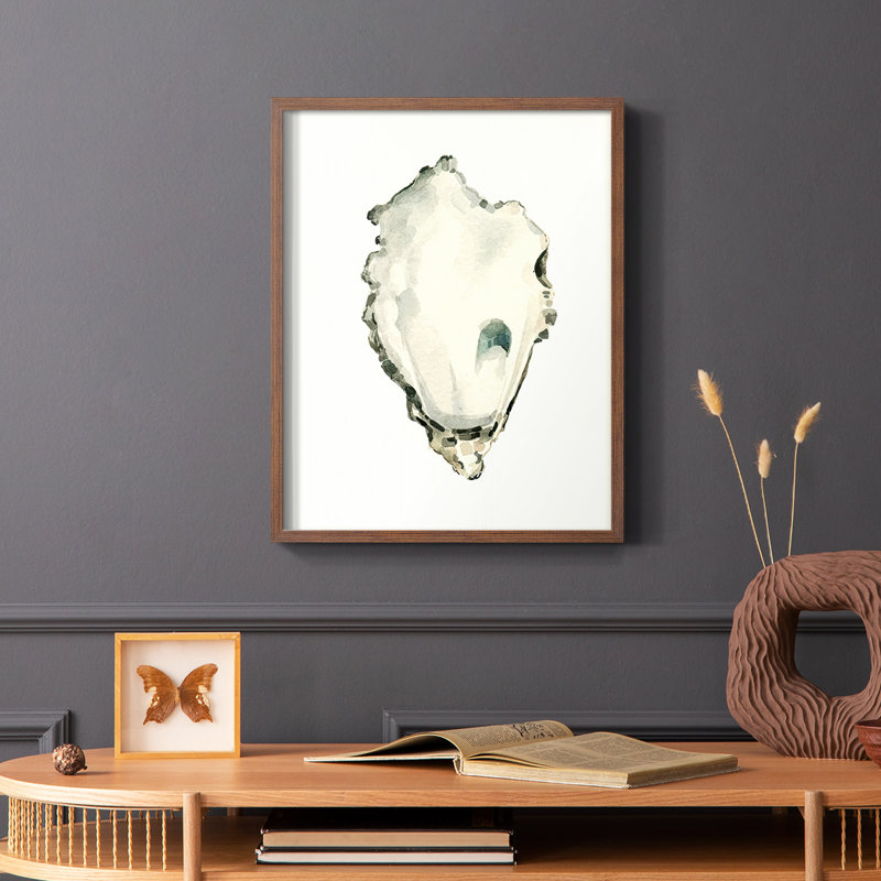 «Neutral Oyster Study IV», reproduction encadrée - bois massif, Brun, H 14 po x l 11 po