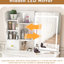 Meuble-lavabo à 5 tiroirs avec miroir à DEL Hd, 3 modes de couleur, rangement pour la maison blanche, éclairage rétractable et mobile, nombreux espaces