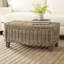 Wicker and Solid Wood Coffee Table with Storage
