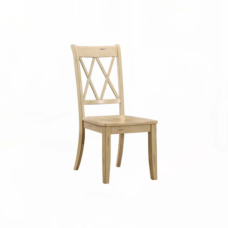 Ensemble de chaises de salle à manger avec dossier Double-X, 4 pieds, Naturel