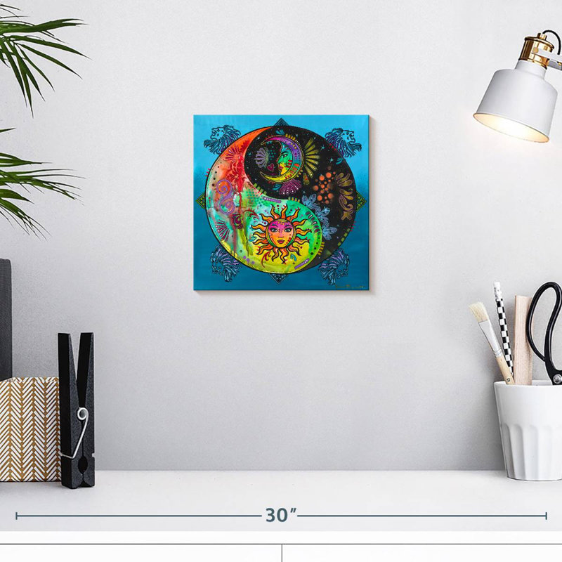 Adella Yin Yang - soleil et lune, H 10 po x l 10 po