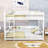 Queen Over Queen Wood Bunk Bed With Shelves, Dual Charging Stations And Guardrails-359828694