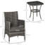 Wicker and Steel Patio Dining Set Table,