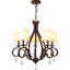 Lustre classique / traditionnel à 5 lumières avec abat-jour