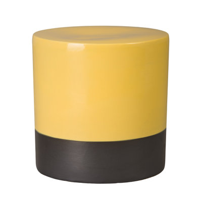Two-Tone 18"H Handcrafted Ceramic Garden Stool
