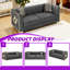 Ensemble de canapé chesterfield en velours capitonné avec 2 coussins et 2 coussins-1388065270