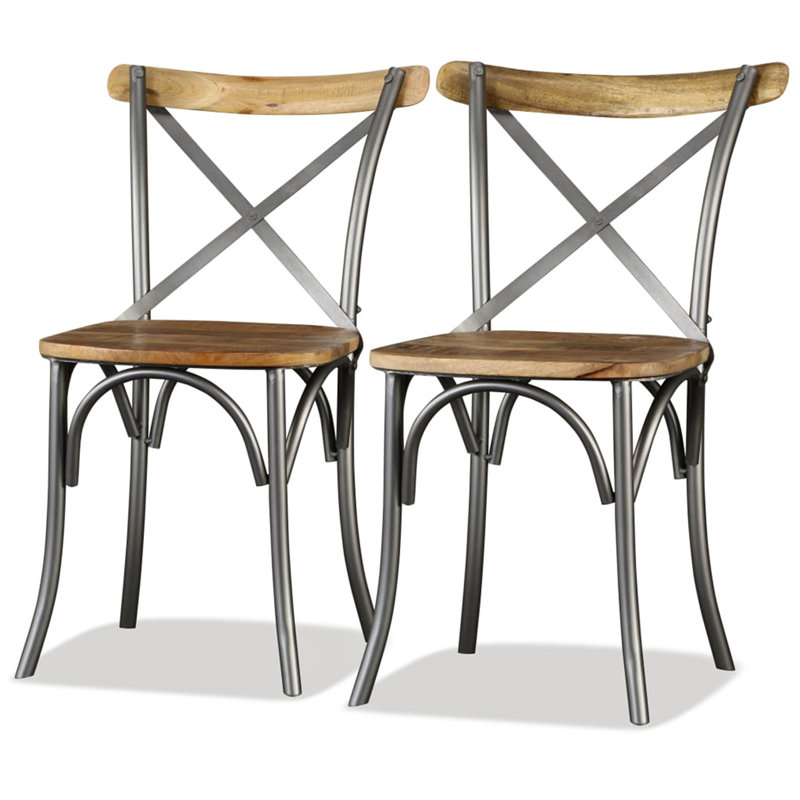 48cm H Cross Back Side Chair, Silver