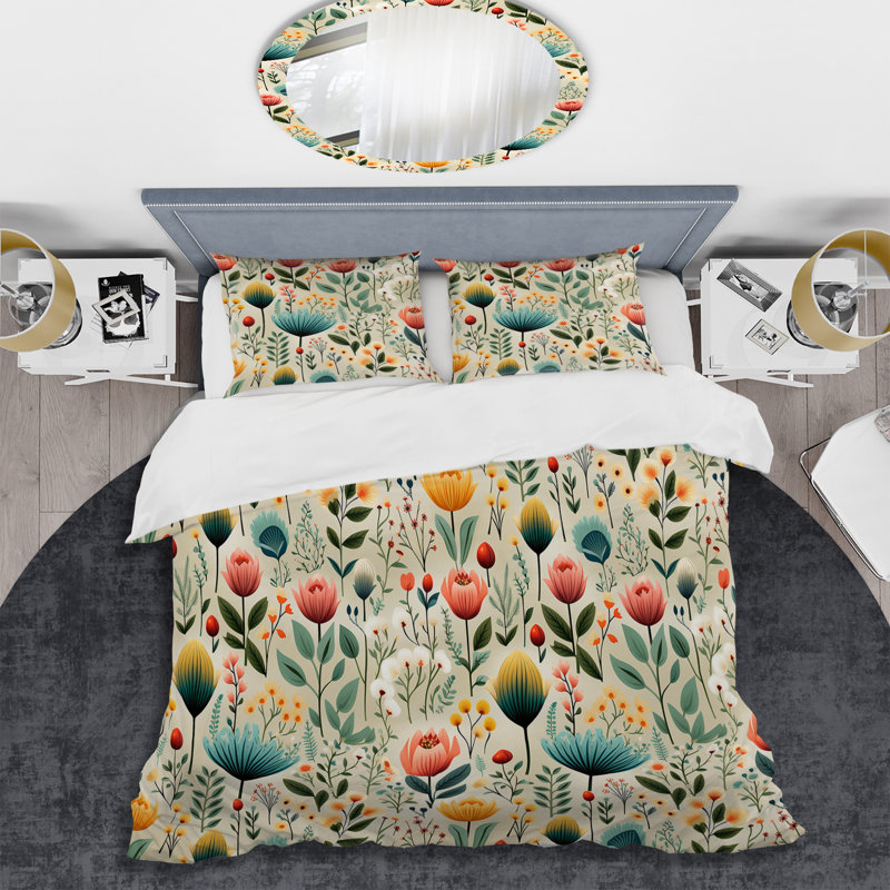 Ensemble de housse de couette Simplicity In Scandinavian Flowers V Bedding Floral 