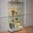 Modern Glass Display Cabinet With 2 Large Drawers-1651808721