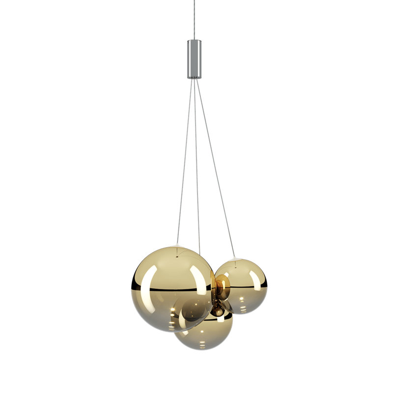 Random 3 - Light LED Pendant, Gold