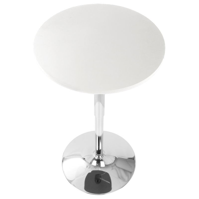 Table de bar réglable réglable en blanc, Blanc